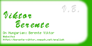 viktor berente business card